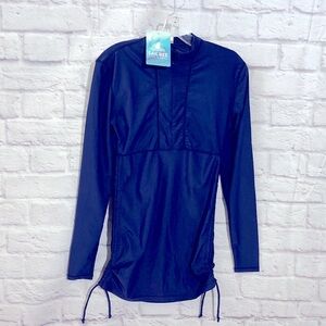 Sailbee Women's Deep Blue Long Sleeve UV quick dry water sport size medium NWT